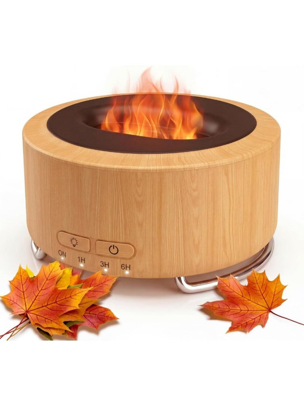 Essential Oil Diffuser for Home: 500ml Fireplace Flame Light
